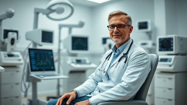 Bay Area fertility specialist in modern laboratory setting.