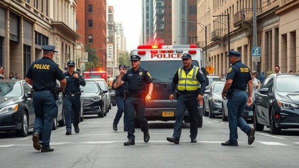 SF News: Emergency responders managing a city street scene.