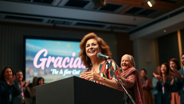 Costa Rica presidential election celebration with leader and supporters.