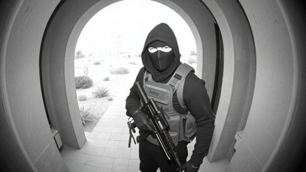 Masked figure at night captured by security camera, Nancy Guthrie abduction.