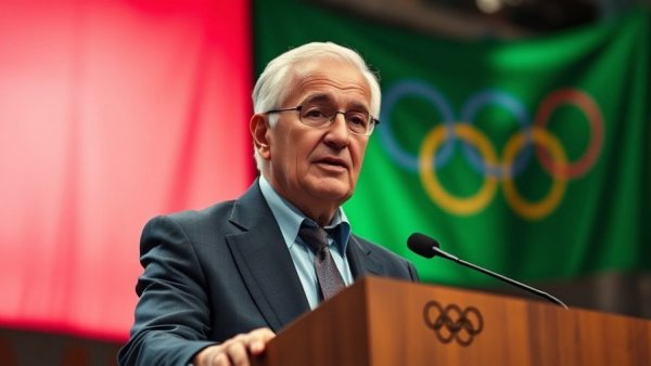 Casey Wasserman demonstrating leadership at event with Olympic theme.