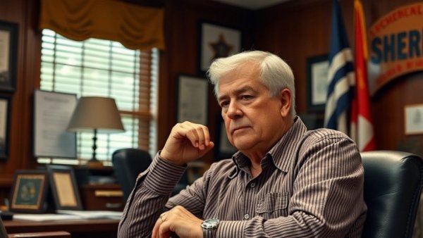 Sheriff discussing Nancy Guthrie investigation updates in office.