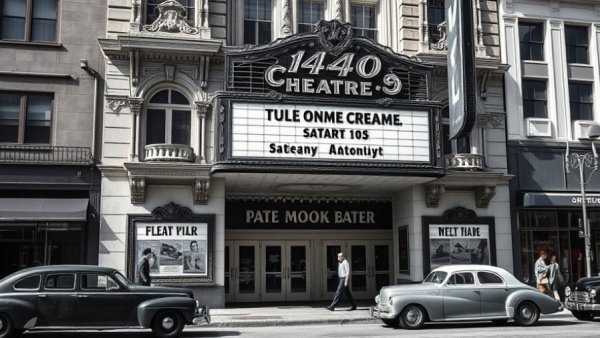 Donations for Antioch's El Campanil Theatre: vintage facade with classic cars.