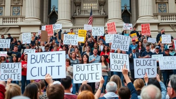 Protest at San Francisco City Hall against environment department budget cuts.