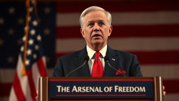 Jeff Bezos AI company San Francisco event speech with flag backdrop.