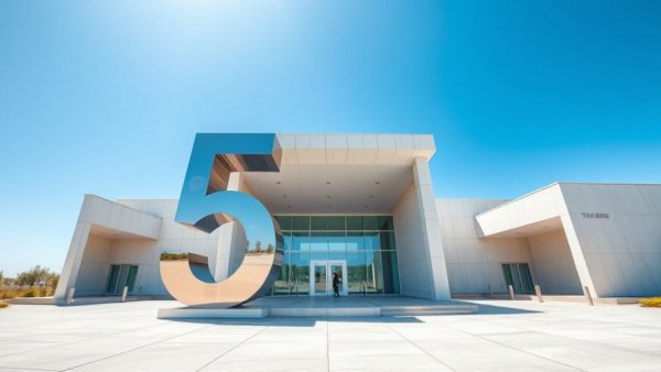 Burlingame Post Office redevelopment modern entryway with large sculpture.