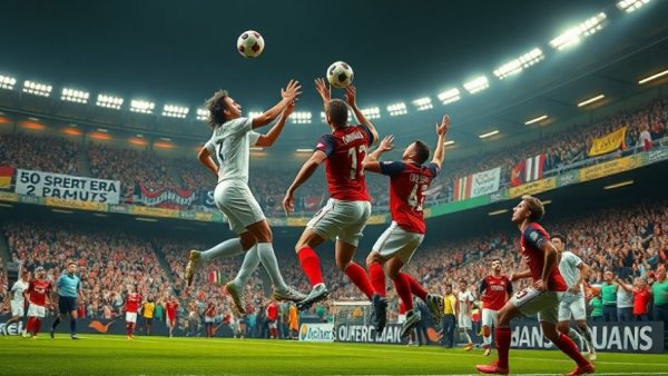 Serie A soccer players vie for header in energetic match.