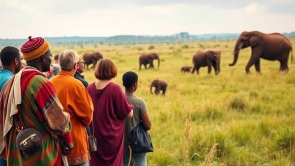 Easter getaway ideas in Kenya: Safari group observing elephants