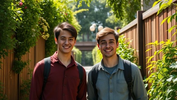 Two men in a sunny dirt alley in San Francisco redesign.