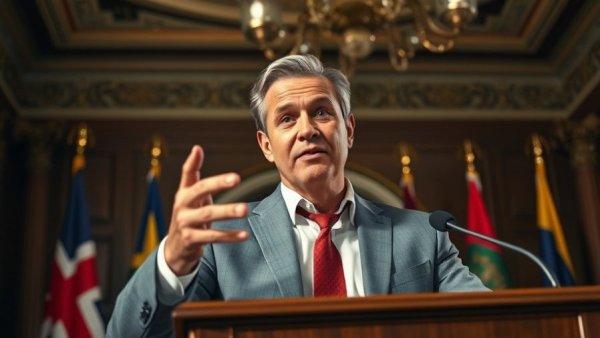 Confident speaker addresses audience in ornate room about ending the Iran war.