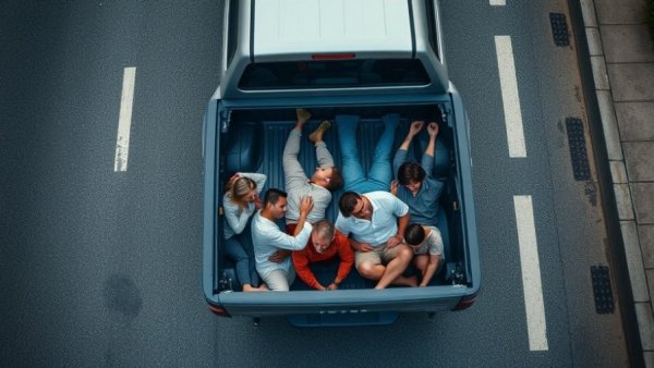 Alejandro Cartagena photography themes captured in an overhead shot of a pickup truck.