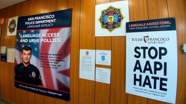 San Francisco police language access policy signs and posters in office