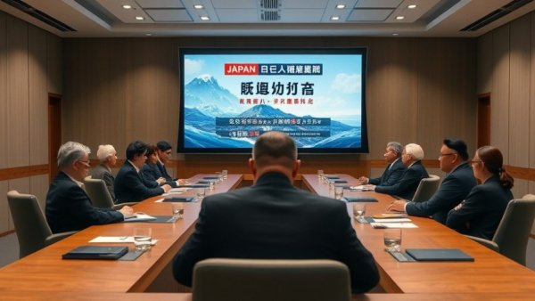 Japanese earthquake tsunami advisory displayed on screen during official announcement.