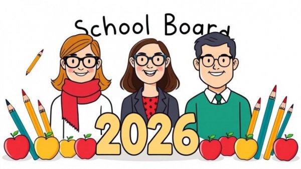 Cartoon school board illustration, San Francisco