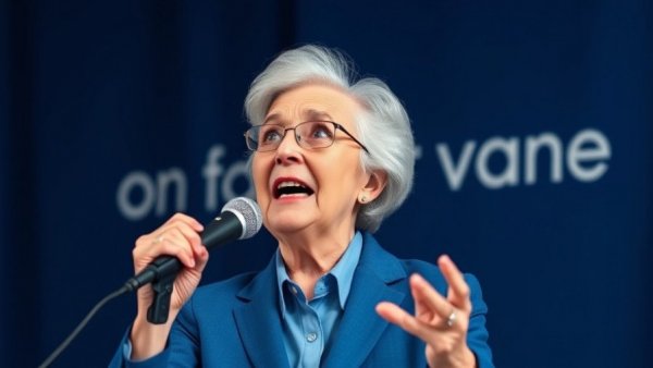 San Francisco local news: Elderly woman in blue suit speaking at event.