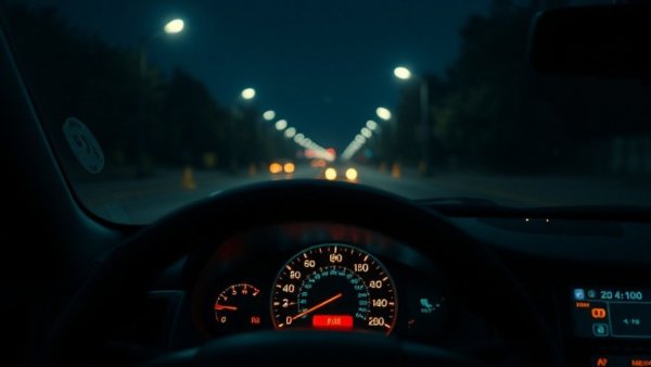 Interior car view during Bay Area police incident at night.