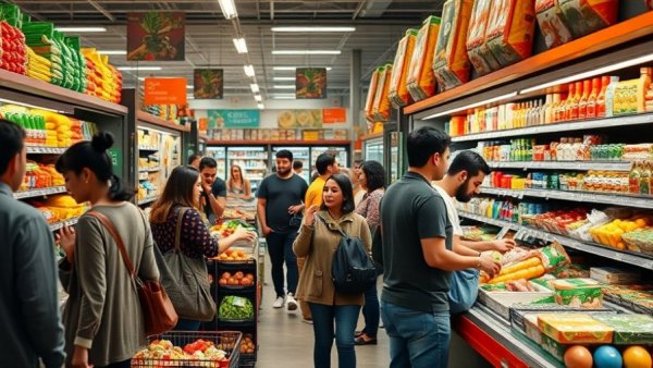 San Francisco local news in a bustling grocery store scene.