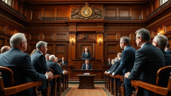 San Francisco Proposition B meeting in ornate chamber setting