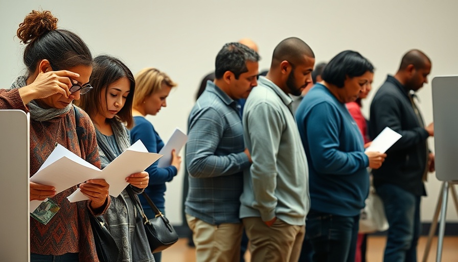 Australian voters casting ballots, democratic process focus.
