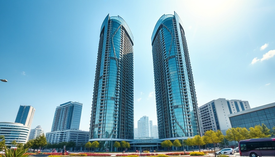 San Jose housing towers viewed from above under bright daylight.
