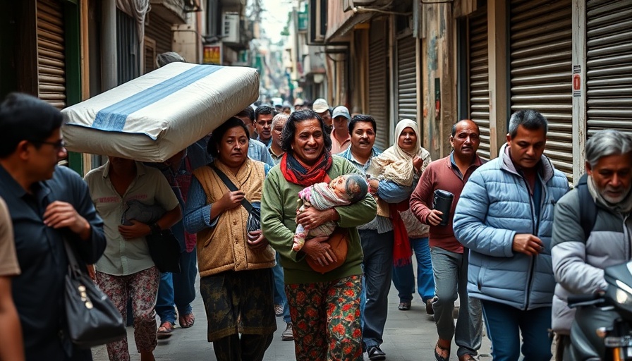Hamas Cease-Fire Proposal: Crowded street showing people carrying belongings.