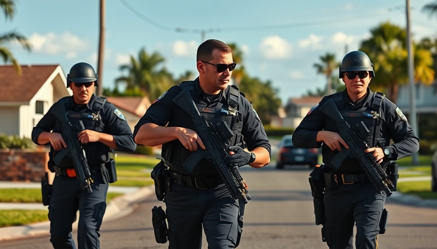 Law enforcement operation on suburban street following Supreme Court ruling.