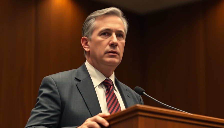 Middle-aged man speaking at a podium in a conference room.