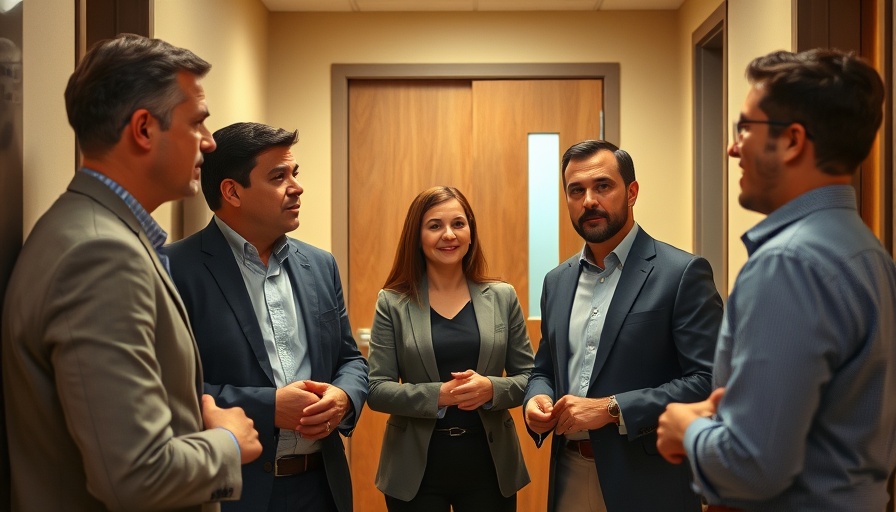 Individuals conversing in a hallway during Edward Coristine resignation DOGE team.