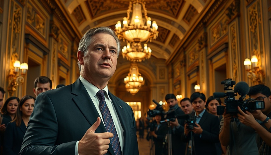 Bessent discussing Federal Reserve policies with media in a grand hallway.