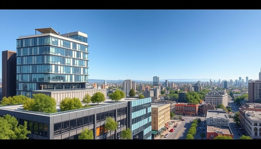 Modern office building in Redwood City, urban landscape, Cooley LLP Redwood City Move.