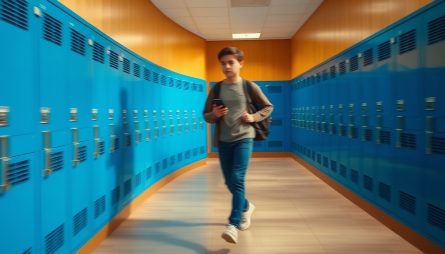 School hallway with blue lockers highlighting funding for after-school programs.