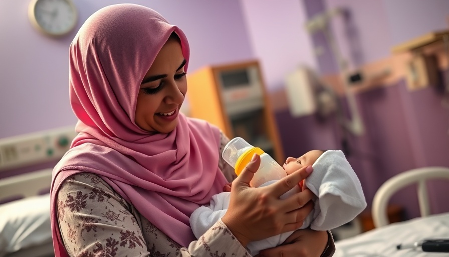 Starvation in Gaza Hospitals: Woman feeding infant in hospital.