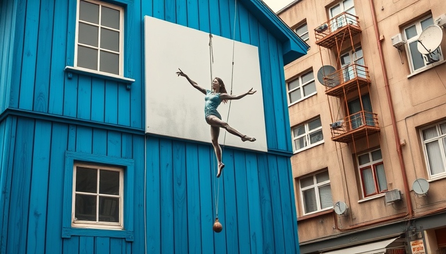San Francisco local news: Art installation on blue building.