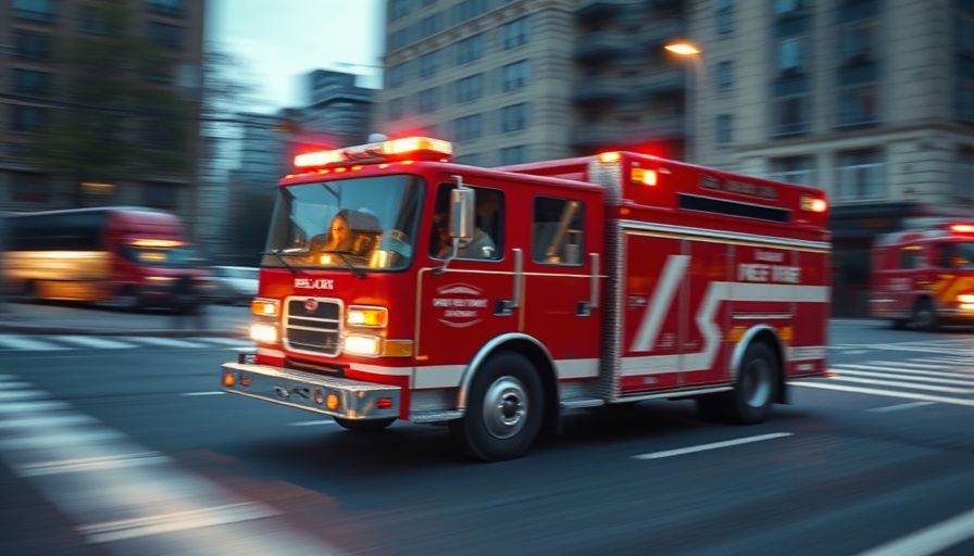 Fire truck speeding to I-580 car fire vegetation fire