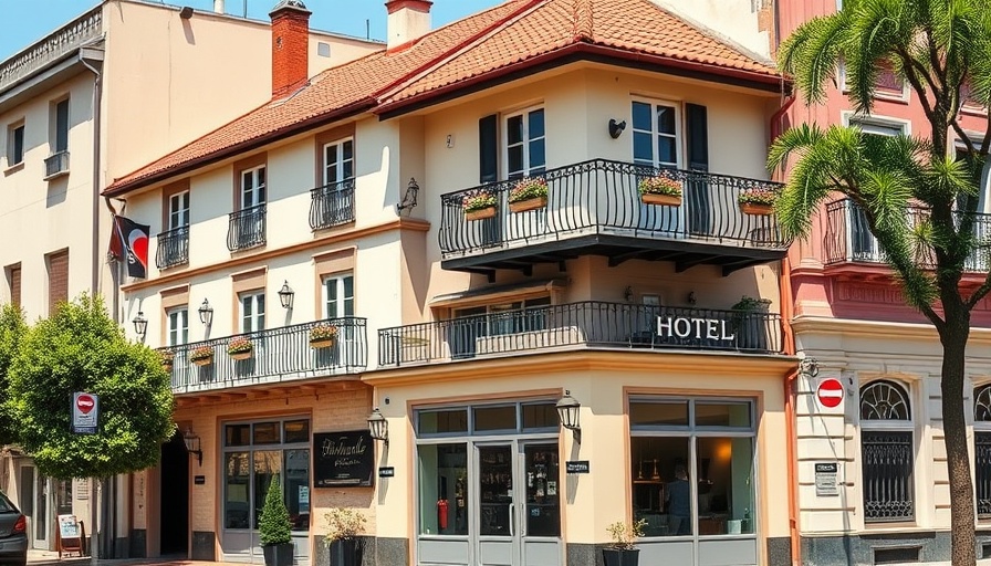 Charming boutique hotel with red-tiled roof and sunny exterior.