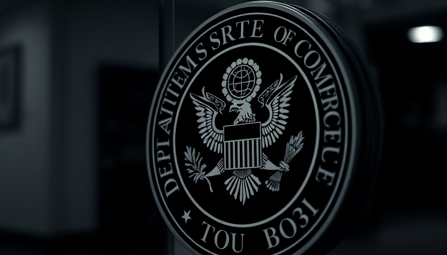 U.S. Department of Commerce seal on glass door reflects official governance.