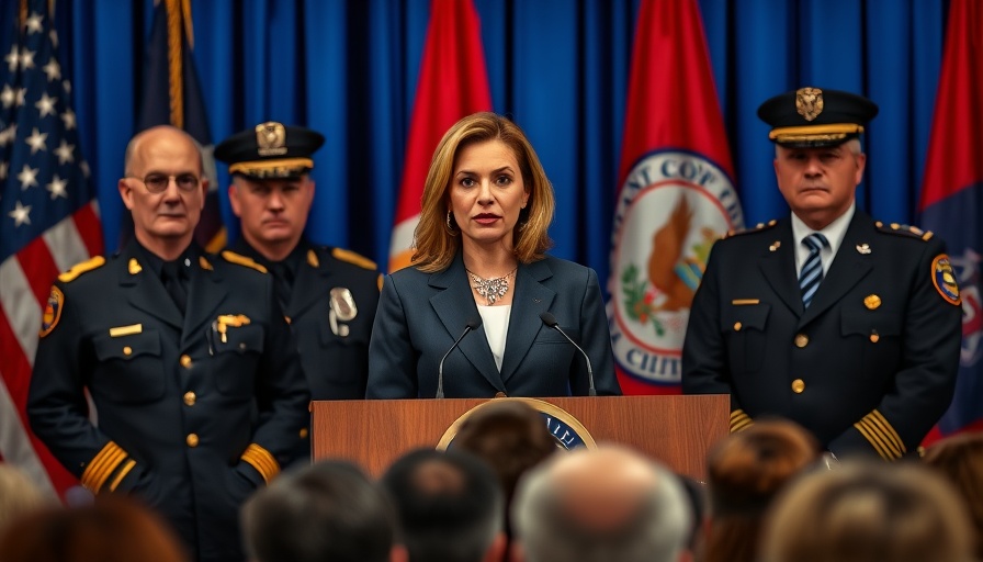 Officials at press conference on federal takeover of D.C. police.