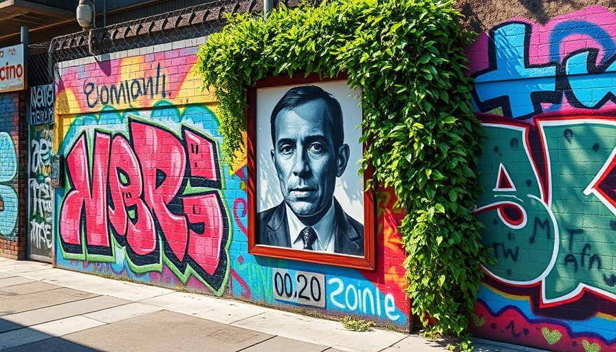Urban art installation on graffiti wall in San Francisco.