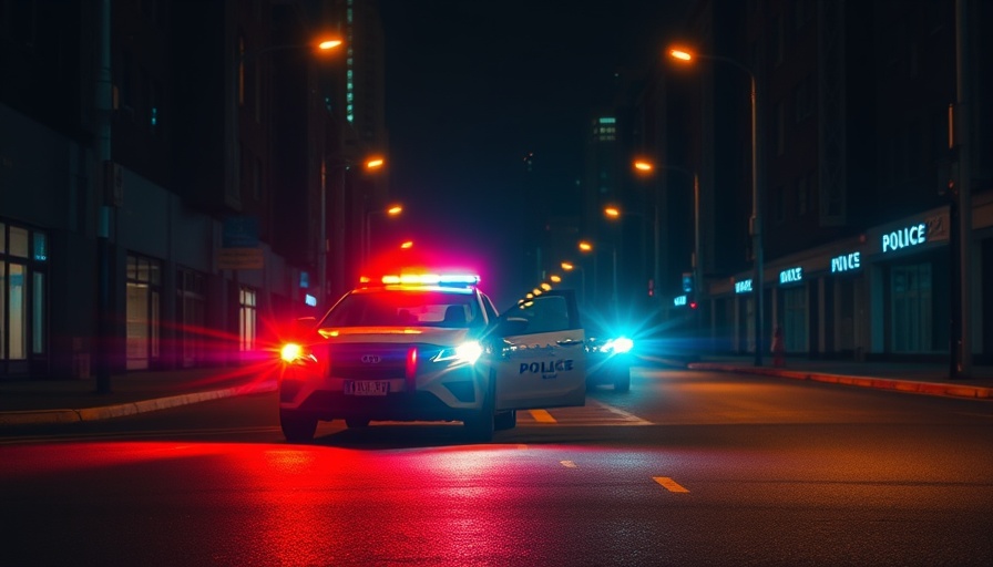 Police car with flashing lights focusing on pedestrian safety in Fremont.