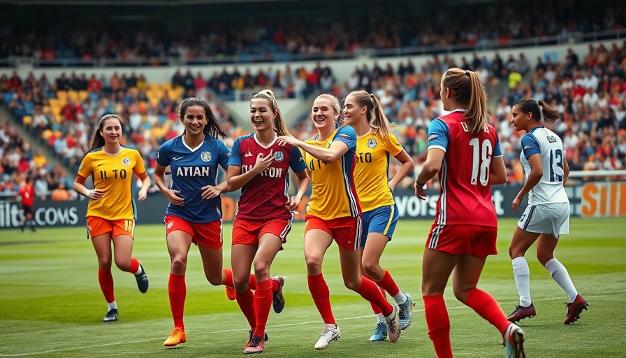 Bay FC players energetically celebrate on the field during NWSL match.