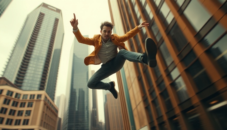 Ronnie Rondell stuntman performing a leap, cinematic action.