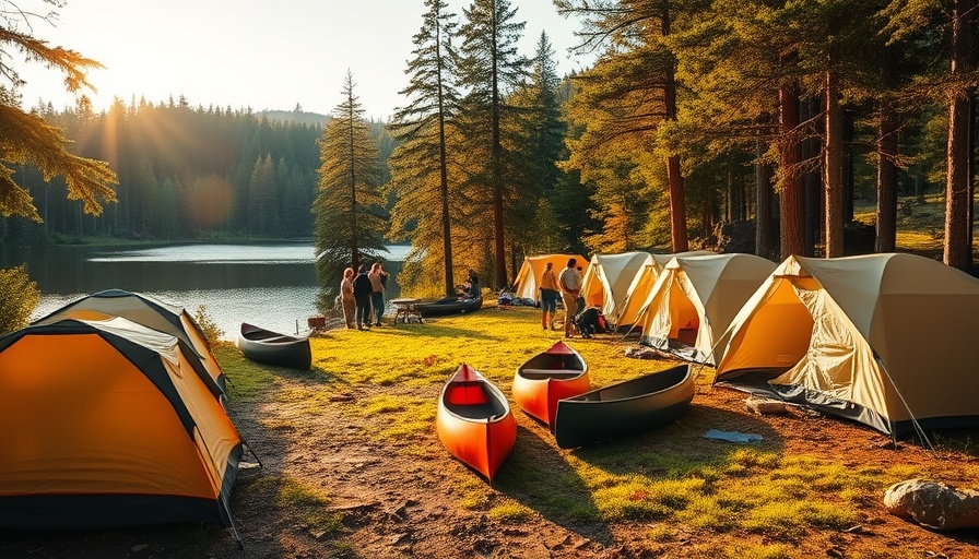 Camp Mystic safety reforms with vibrant camp scene and tents.