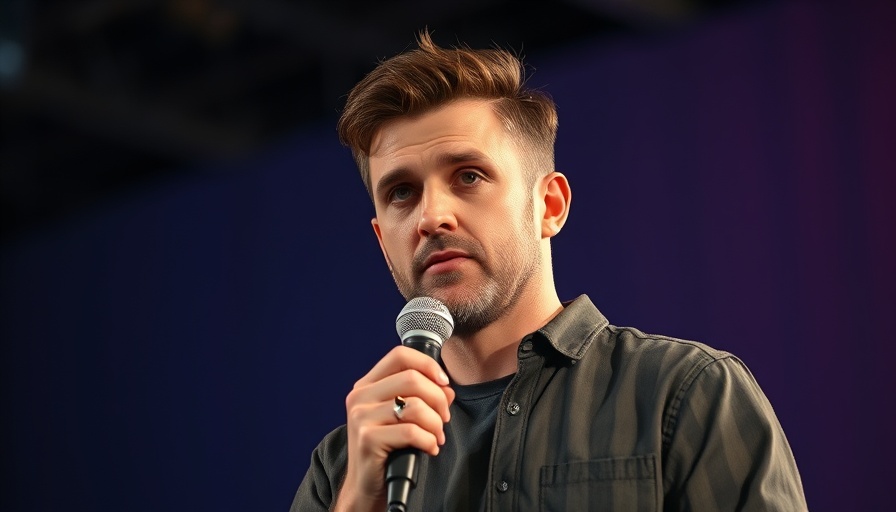 Man speaking on stage with microphone, San Francisco News.
