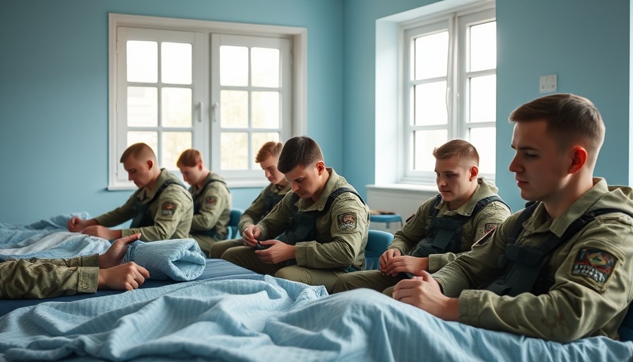 Ukrainian soldiers engaging in PTSD recovery activities.