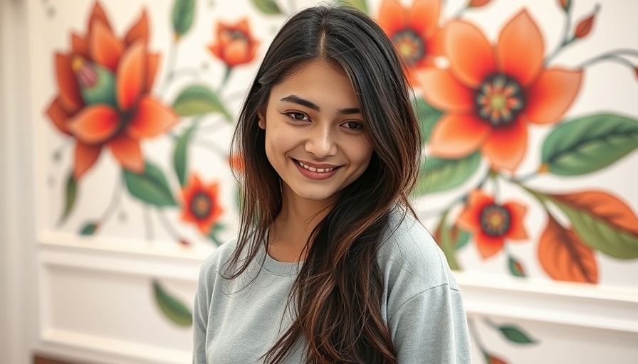 Young woman smiling in front of mural, resembling missing San Francisco teenager.