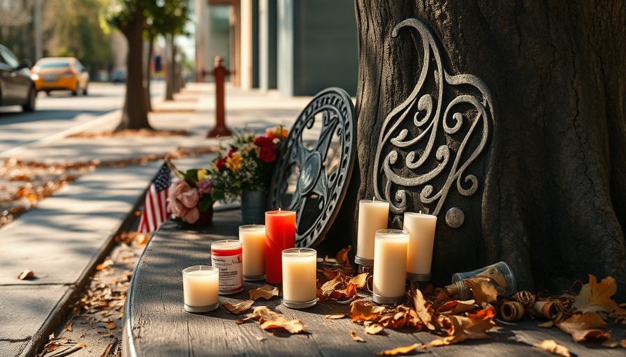 David Crook Mission District memorial with candles and art.