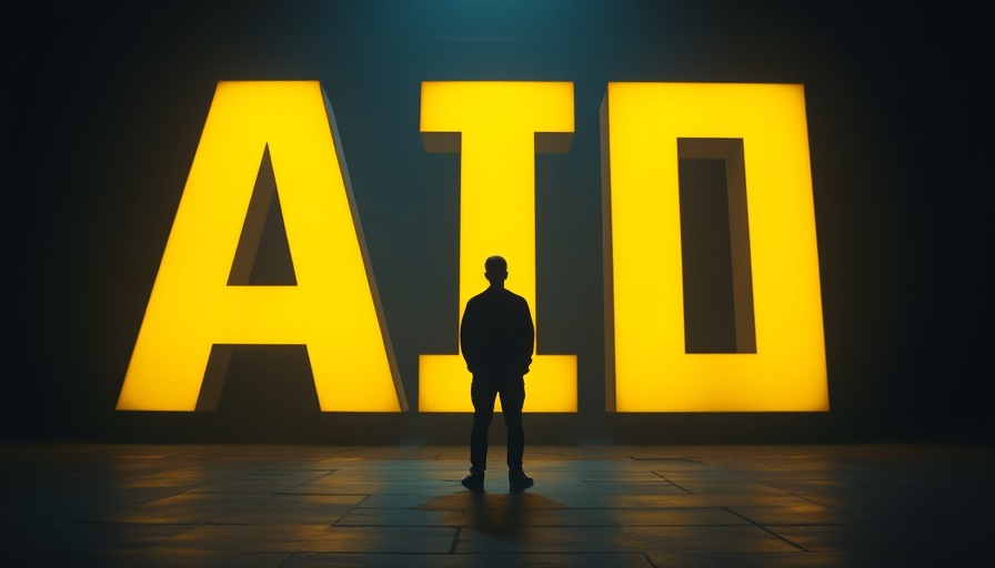 AI impact on entry-level jobs concept with figure and glowing letters.