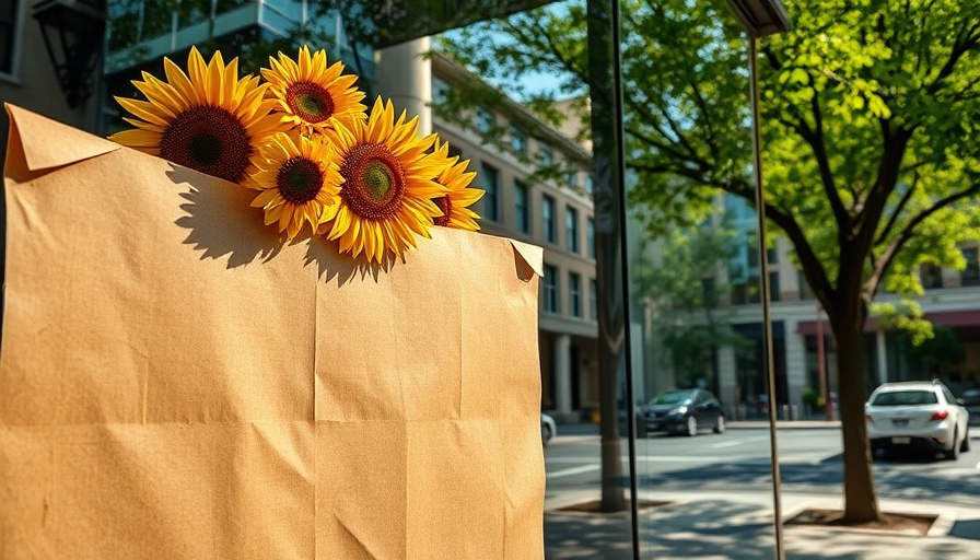 San Francisco local news: window with sunflowers and paper covering.