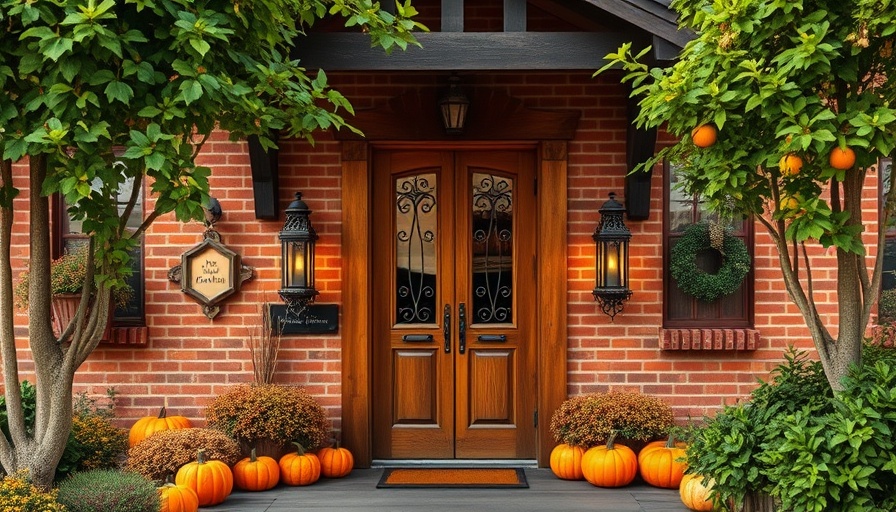 Charming rustic boutique hotel entrance with red brick and timber architecture.