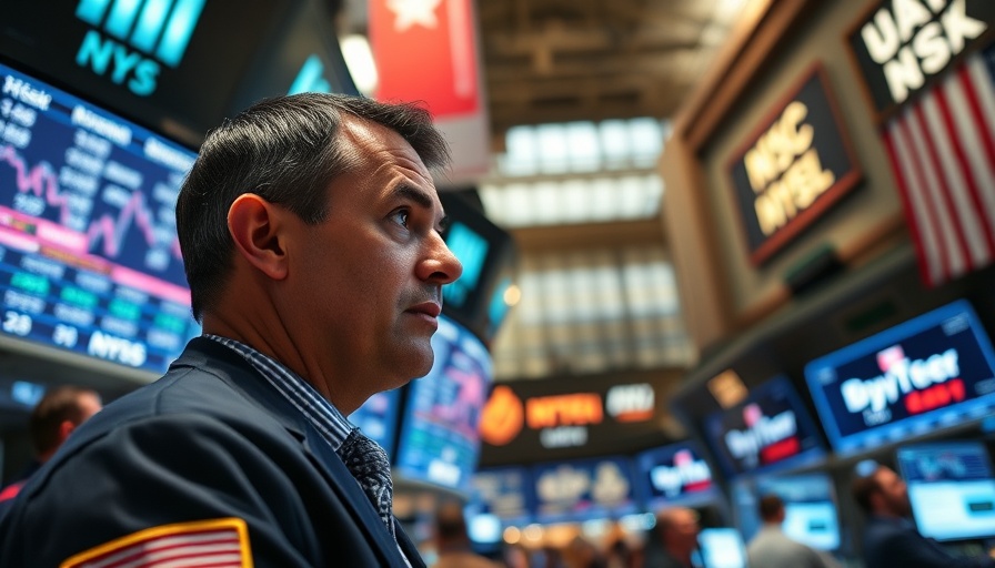 Trader observing U.S. job market data on NYSE floor screens.